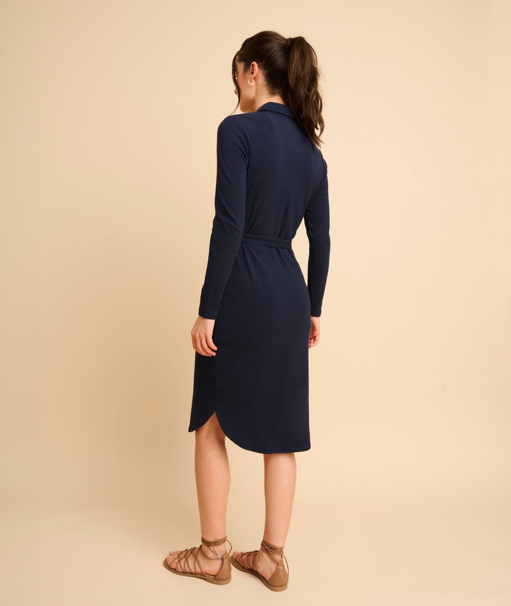 Jersey Ribbed Midi Ramona Shirtdress