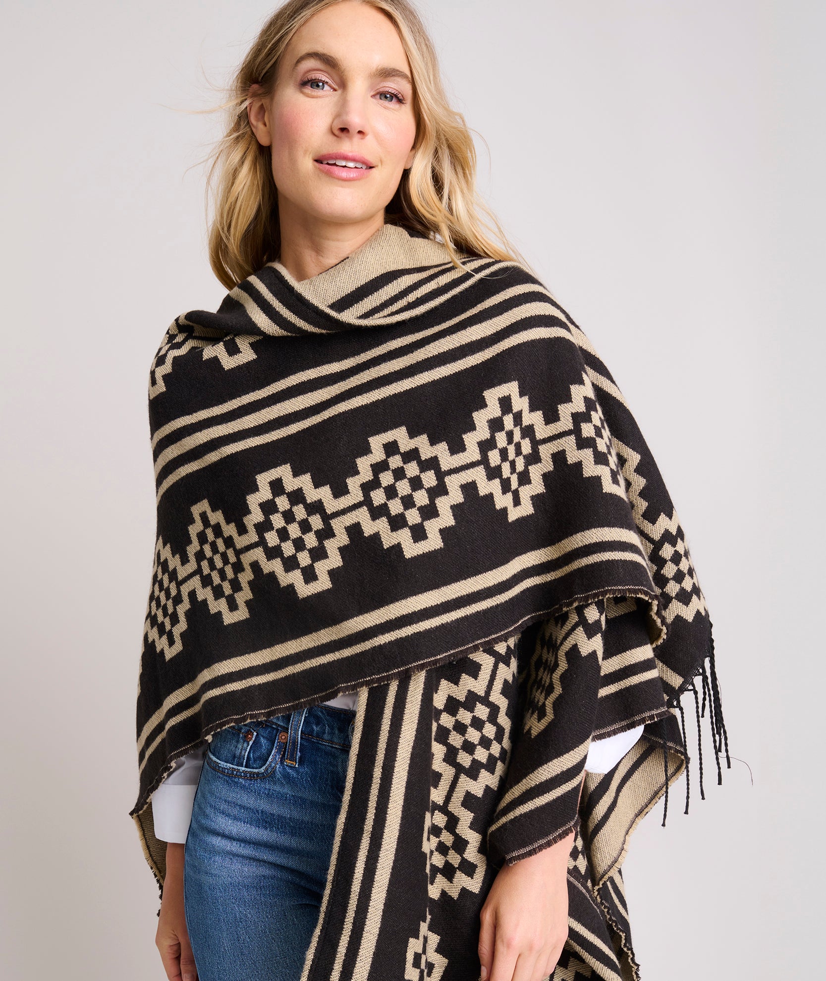 Printed Cheyenne Poncho