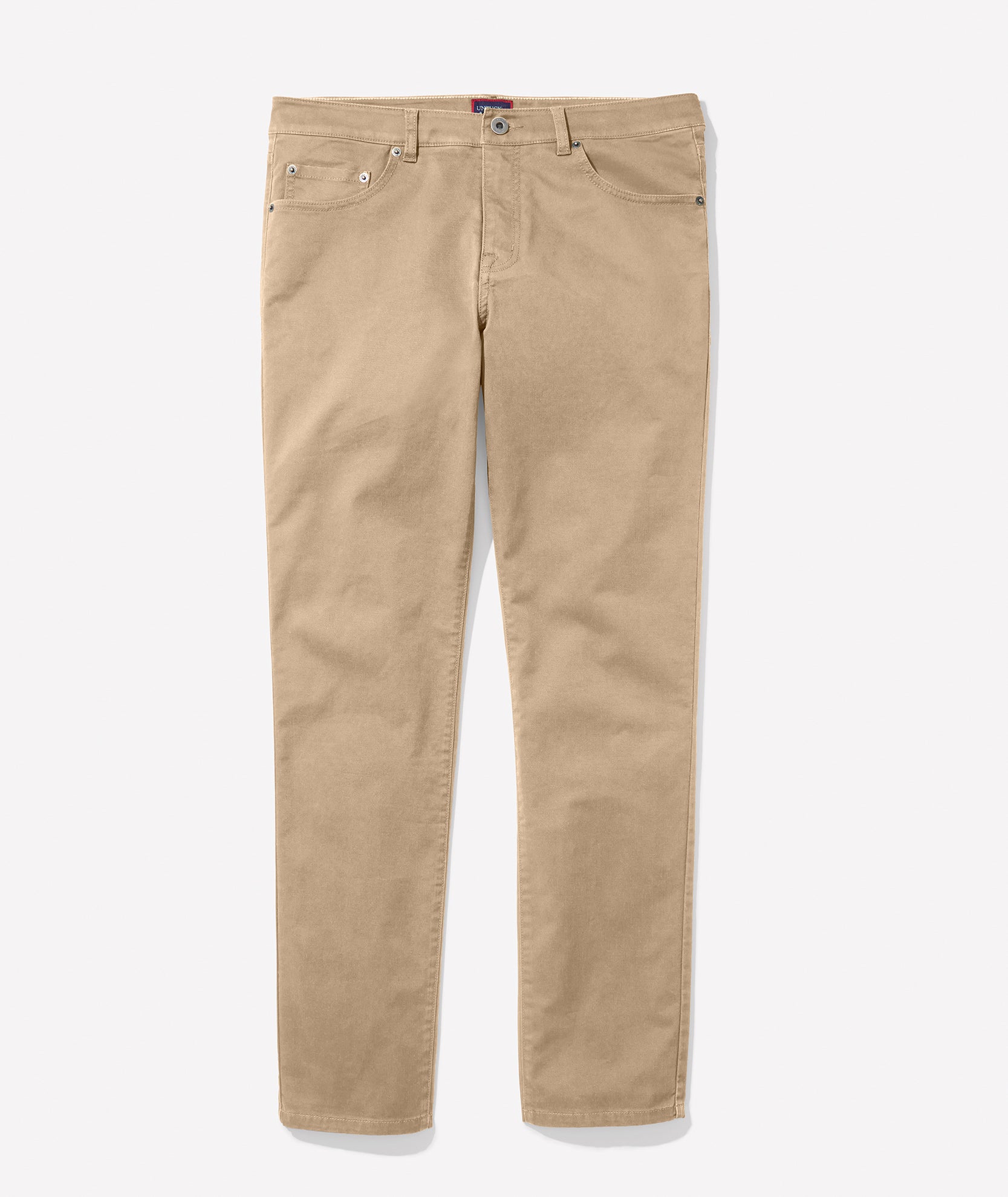 Model is wearing UNTUCKit 5-Pocket Chino Pants in Khaki.