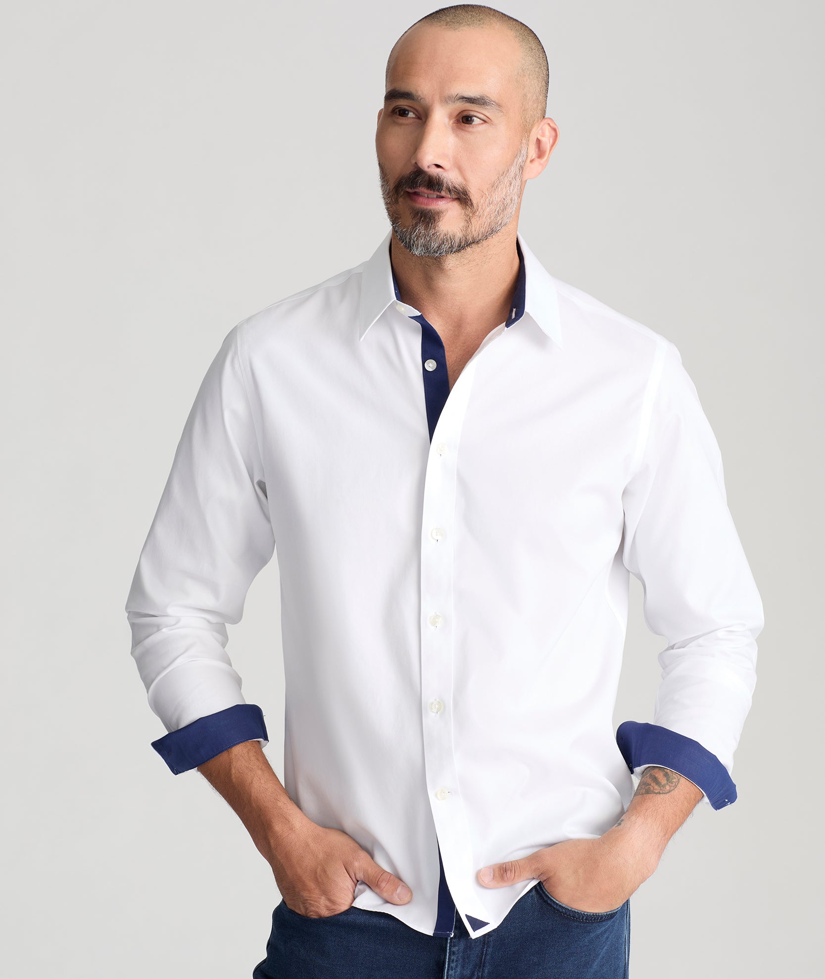 Model wearing a Wrinkle-Free Las Cases Special Shirt