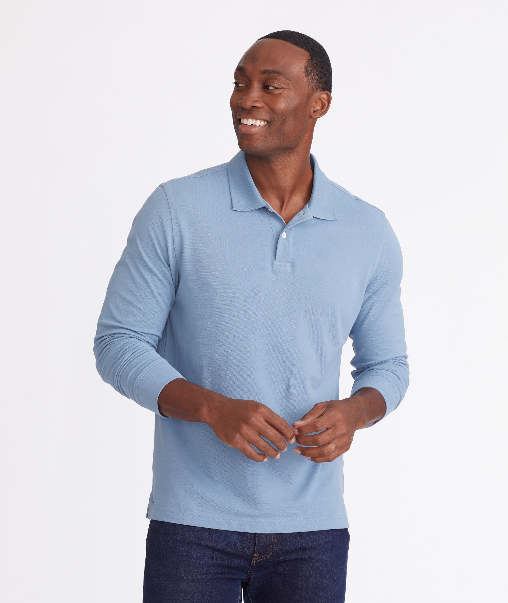 Pique Long-Sleeve Polo