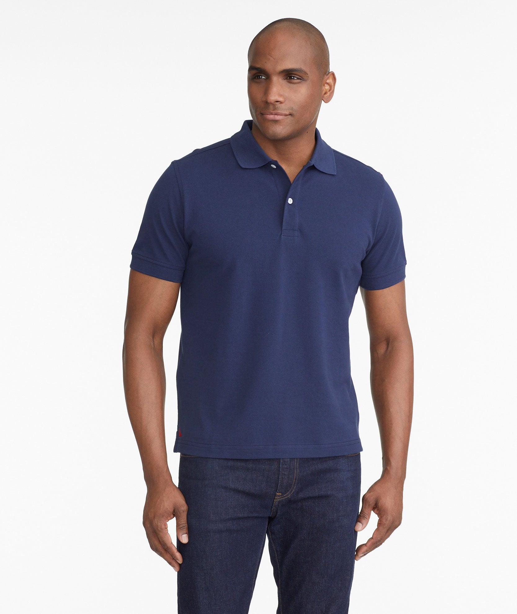 Model wearing a Navy The Classic Pique Polo