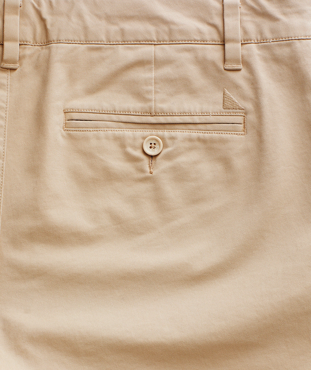 Model wearing a Tan Chino Pants